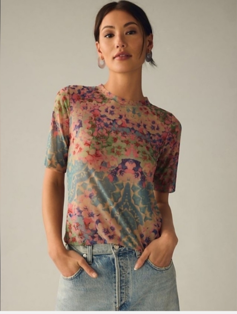 Anthropologie Porridge Mesh Top